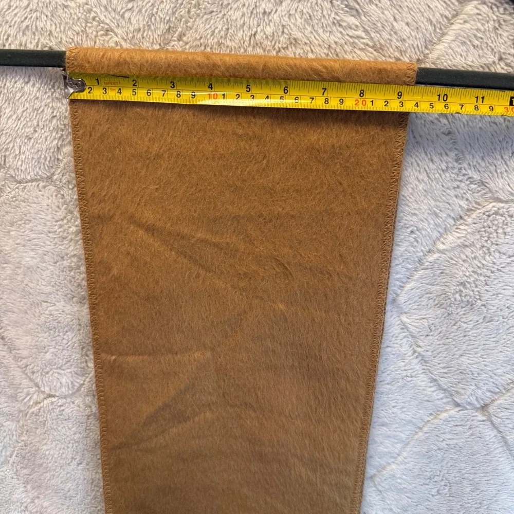 Alpaca Camargo 100% Alpaca Scarf Camel Brown Fringe Made Peru Llama Vintage Fuzz